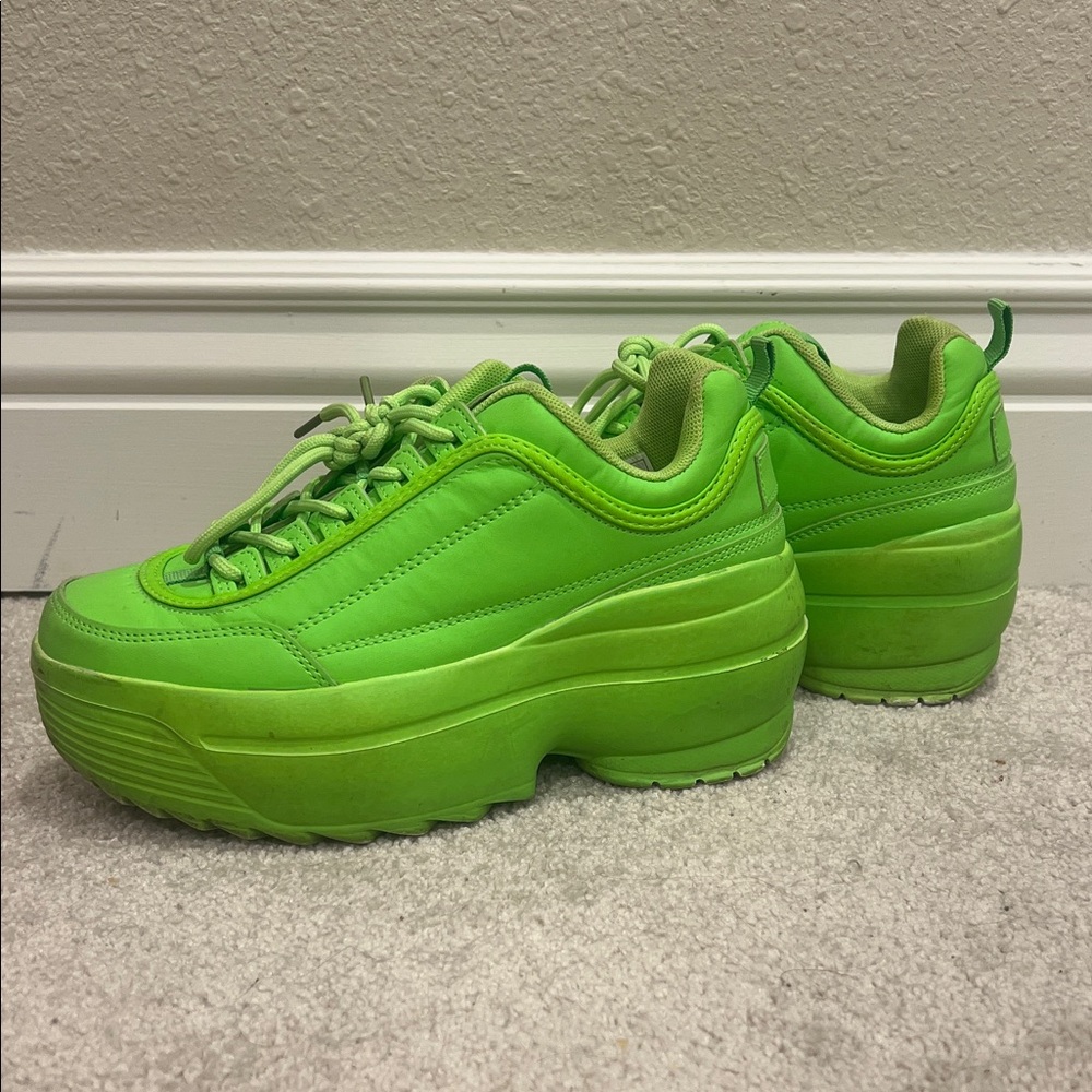 Dynamic Realness Green Platform Sneakers - Picture 5 of 8
